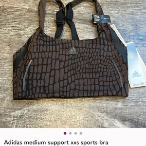 Adidas Crocodile Pattern Brown Sports Bra